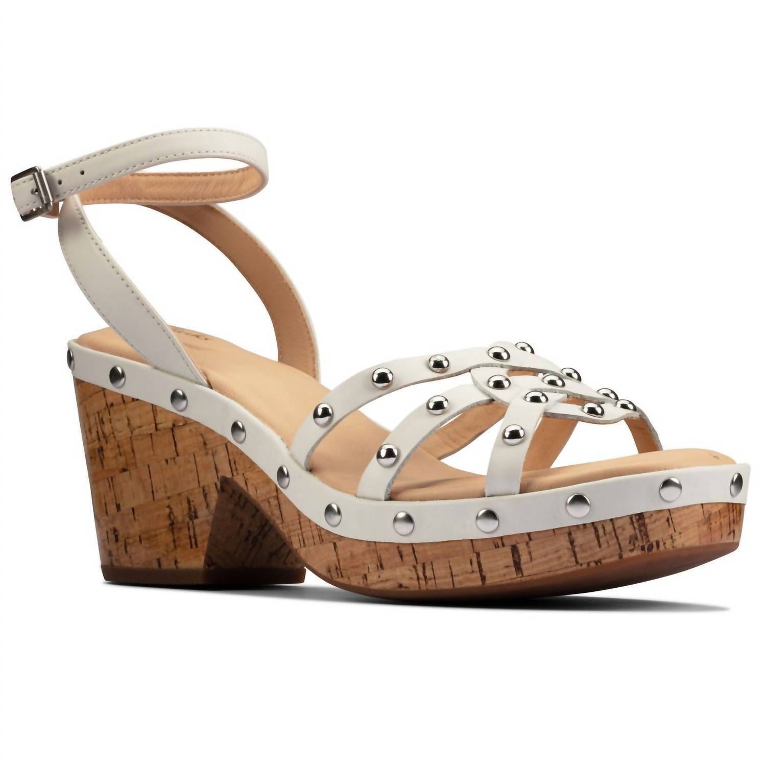 New Clarks Women's Maritsa 70 Sun Heeled Sandal In White Interest